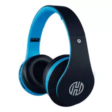 Headphone Hoopson Bluetooth Preto Azul Com Radio Fm F-038 P