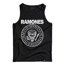 Camiseta Regata Ramones Logo Banda Rock Anos 80 Clássicos