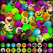 100 Pcs Halloween Glow In The Dark Bouncing Balls, 20 D...