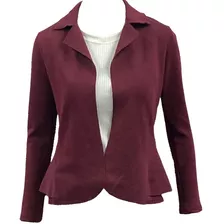 Blazer Feminino Casaco De Neoprene Manga Longa Acinturado