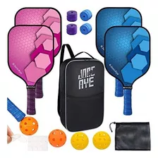 Joncaye Pickleball-padles-set-of-4 With Balls, Juego De Raqu