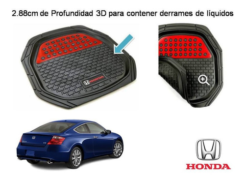 Tapetes 4pz Charola 3d Logo Honda Accord Coupe 2008 A 2012 Foto 5