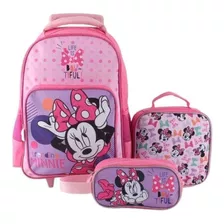 Set Mochila Escolar Con Ruedas De Niño Con Lonchera+estuche