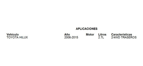 Amortiguador Trasero Toyota Hilux 2006-2015 2.7l Foto 2