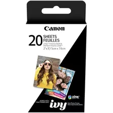 Canon Papel Zink Photo Paper Pack 20 Hojas Para Mini Ivy