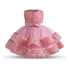 Elegante Vestido De Princesa Para Bebé Con Lentejuelas Para