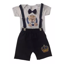 Roupa P/ Festa Bebê Menino Conjuntinho Urso Ursinho Príncipe