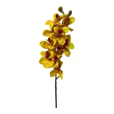 Orquídea Cymbidium Amarela Escuro 9264-12 10 Pétalas 60cm