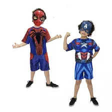 Fantasia Homem Aranha E Capitão America - Kit 2 Fantasias