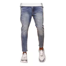 Jean Bross Slim Gastado Laser Azul