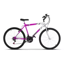 Bicicleta De Passeio Ultra Bikes Bike Aro 26 18v Freios V-brakes Cor Rosa/branco