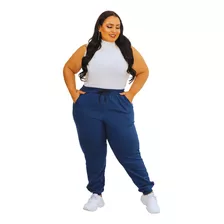 Calça Moletom Plus Size Feminina G1 G2 G3 Inverno Promoção