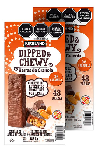 2 Pack Barras Granola/caramelo Dipped & Chewy 96pzs/31g Ctc