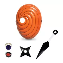 Kit Máscara Anel Tobi - Kit Ninja Kunai Naruto Shuriken