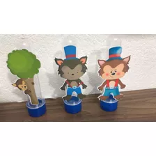 20 Tubetes 3d Personalizado Lobo Mau