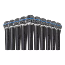 Kit 10 Microfones Dinâmico Com Fio Tk 58c Onyx Cor Preto