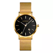 Reloj Pulsera Gadnic Cuarzo Sumergibl Malla Acero Inoxidable