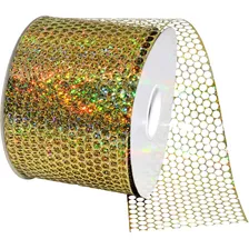 Morex Ribbon Chicago Poly Honeycomb Ribbon, 325 Por 50 Oro