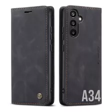 Capa Capinha Carteira Couro Para Samsung Galaxy A34 Caseme