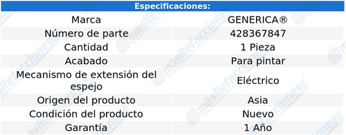 Espejo Toyota Camry 2018 Se / Le Electrico Para Pint Der Tyo Foto 2