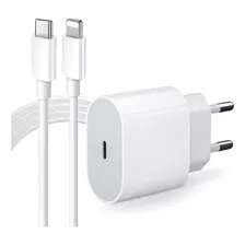 Cabo + Fonte Compatível iPhone SE X Xr 11 12 13pro 14 Usb-c