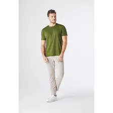 T Shirt Pima Mc Algodão Com Elastano - Verde Militar