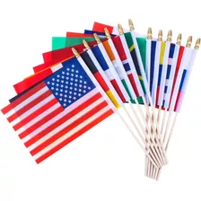 Juego De Banderas Lebei, 100 Países Del Mundo, Decorativas