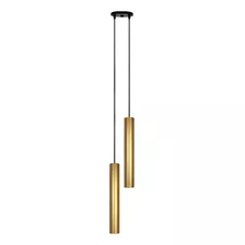 Pendente Tubo Redondo Duplo 35cm P/ Quarto Banheiro M715dl Cor Dourado