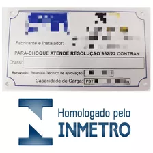 Plaqueta Placa Para-choque Resolução 952/22 Caminhão