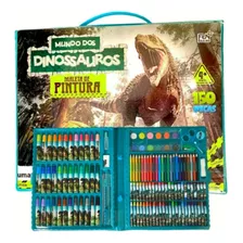 Estojo Escolar Menino Maleta De Pintura 150 Peças Dinossauro