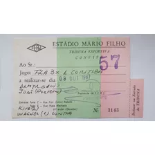 Ingresso Futebol Flamengo 3x1 Coritiba Copa União 1987 Zico