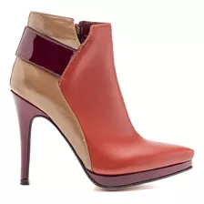 Bota Saverio Di Ricci 24ib7801 Cuero Charol Suela Y Bordo 