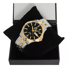 Relógio Orient Masculino Automatico 469tt043 P1sk Misto Aço Cor Do Bisel Dourado Cor Do Fundo Preto