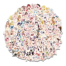 Stickers Anime Ecchi 100 Calcomanias Pvc Contra Agua Waifu