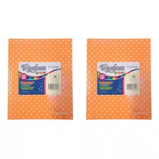 2 Cuadernos Triunfante 123 Lunares Tipo Abc X 50 Hjs Rayadas Color Naranja Lunares