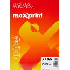 Etiqueta Para Ink Jet/laser 2carr.67,7x99,0 A4365 C/10 Maxpr