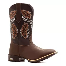 Bota Texana Masculina Country Arame Avestruz Com Brinde