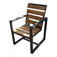 Silla Artesanal De Herreria Y Madera Solida De Descanso