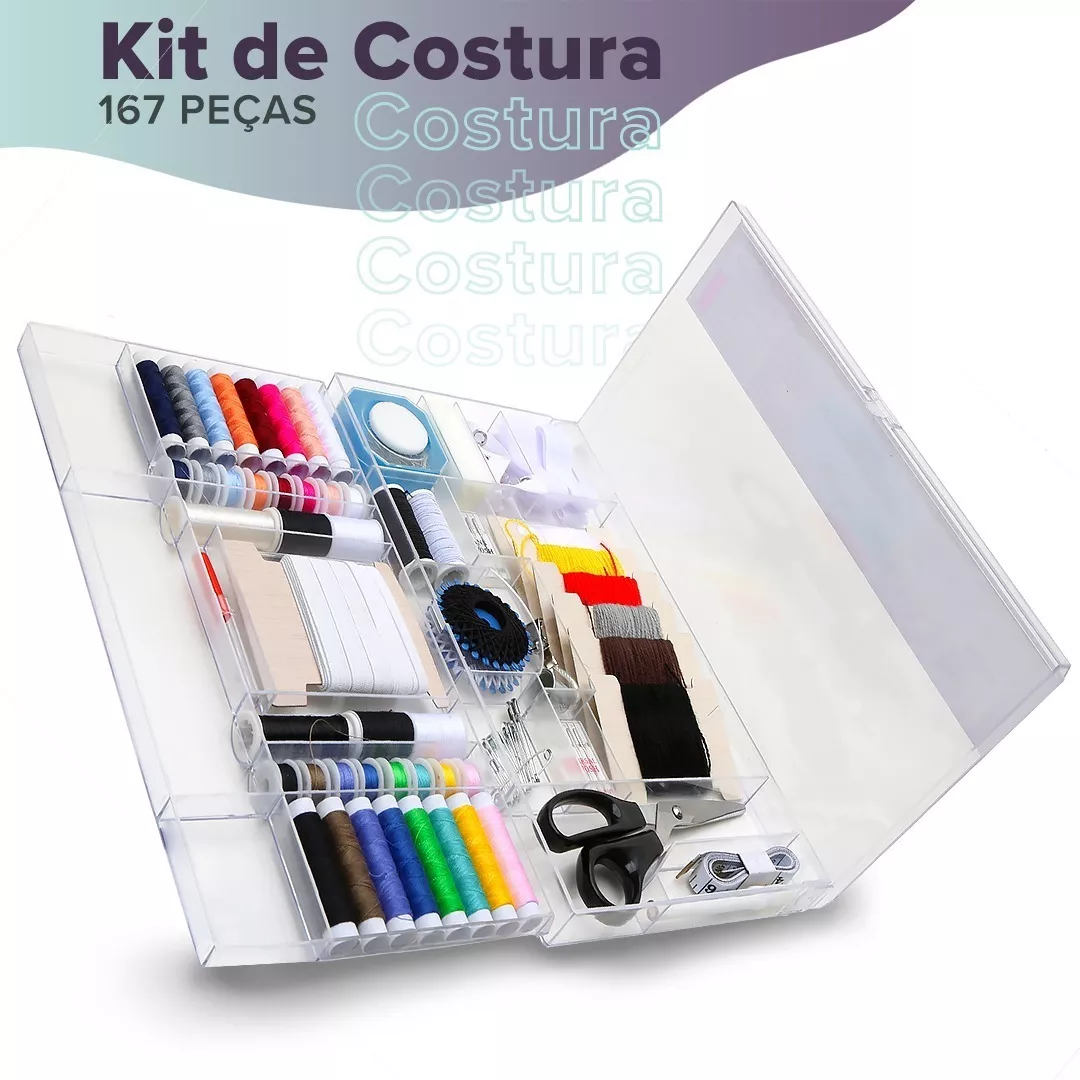 Kit De Costura Completo - Estojo Com 167 Peças