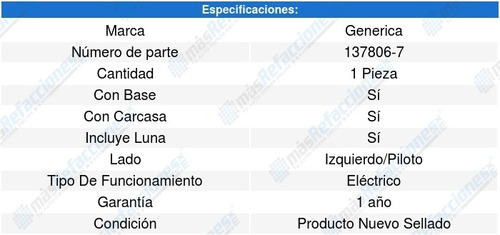 Espejo Gmc Acadia 07-16 Generica Foto 2