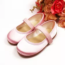 Sapatilha Velcro Infantil Rosa Bebê Meninas Modelo Boneca