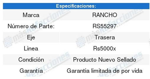 2 Amortiguadores Rancho (t) Rs5000x Rs5000x H2 2003-2008 Foto 2