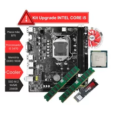 Kit Processador I5 3470+placa B75+16gb Ddr3 1600mhz+nvme 256