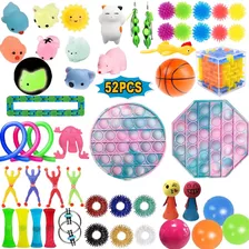 52 Piezas Fidget Pop It Rainbow Pioneer Toys Kit Para Alivia