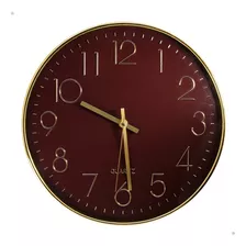 Relógio Silencioso De Parede Dourado 30cm Ponteiro Contínuo