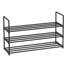 Rack, 3 Tier Organizer, Metal, Storage Shelf For 15 Pai...