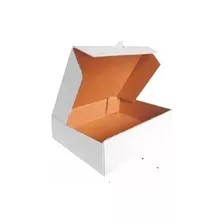 50 Cajas De 24x19x6.5 Cm Blanca Corrugado Envios/alimentos