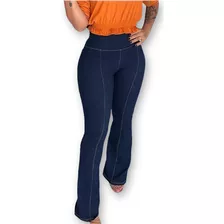 Calça Flare Feminina Cintura Alta Malha Jeans