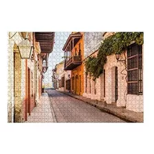Wooden Puzzle 1000 Pieces A Typical View Of Cartagena Colomb