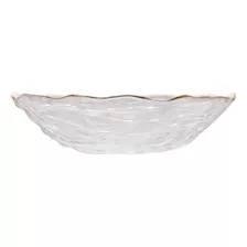 Prato De Cristal Martelado Com Borda Dourada 14 Cm - 28947